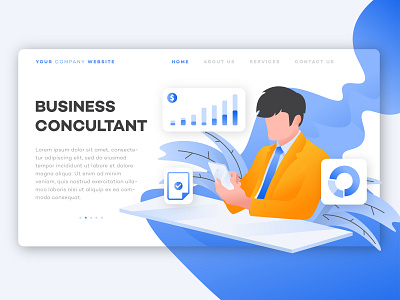 BUSINESS CONCULTANT art branding design illustration illustrator minimal ui vector web website