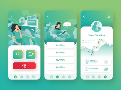 M-CARE MAIN MENU app art design icon illustration illustrator minimal ui ux vector