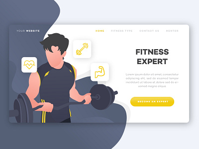 FITNESS EXPERT art design flat graphic design illustration minimal ui vector web website