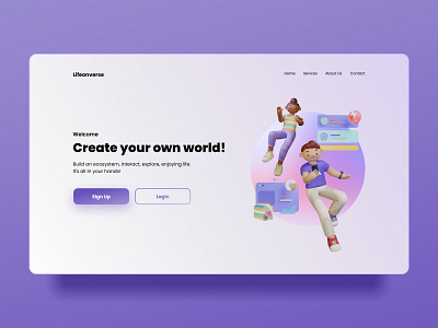 Welcome to Lifeonverse! 3d art branding design graphic design illustration landing minimal ui ux