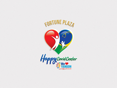 HAPPY COVID Center Logo branding design icon logo minimal typography vector