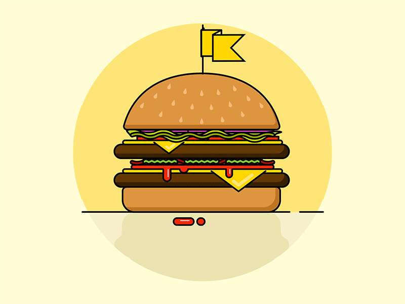 burger animated ae after effects animation burger food gif graphics illustration loop mograph motion