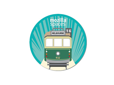 Mozilla Melbourne Sticker australia melbourne mozilla sticker tram