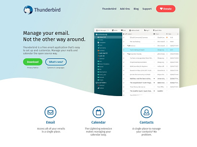 Thunderbird Website Redesign landing page redesign thunderbird website