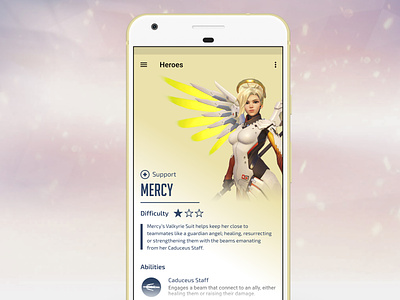 Overwatch Companion App UI Concept - Mercy mobile overwatch uidesign ux