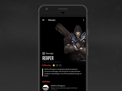 Overwatch Companion App UI Concept - Reaper