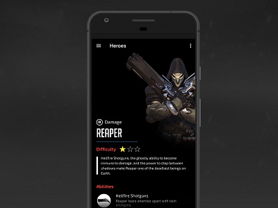 Overwatch Companion App UI Concept - Reaper