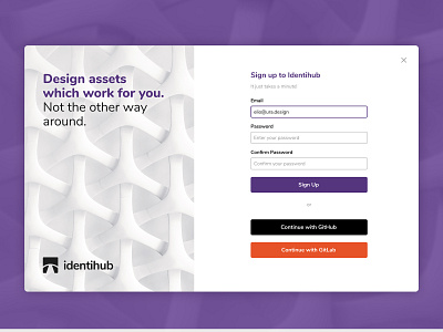 Identihub Sign Up Page Exploration