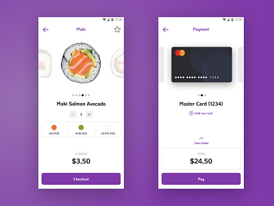 Sushi Food Order app and checkout checkout dailyui 002 ui ux-ui
