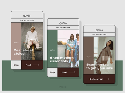 Onboarding screens design concept bold bucket daily ui daily ui challange dribbblers fashion brand figma logo minimal mobile app design mobile application design mobile ui onboarding ui popular shot productdesign ui uidesign uiux web website design