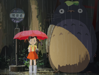 It's raining! cartoon fanart ghibli illustraion vector illustration