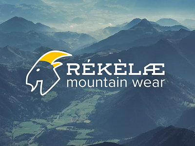 Mountain wear logo. goats illustrator mountains