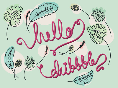 Hello! debut digital painting illustration illustrator leaf leaves new player