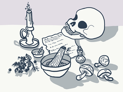 Poison creepy digital painting halloween illustrator skull spell spooky
