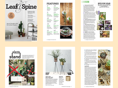 Leaf + Spine Magazine editorial house plants magazine page layout plant lady plants print design