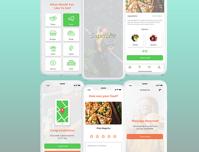 Superbite - Online Food Delivery App app delivery app design foo food app foodie ui