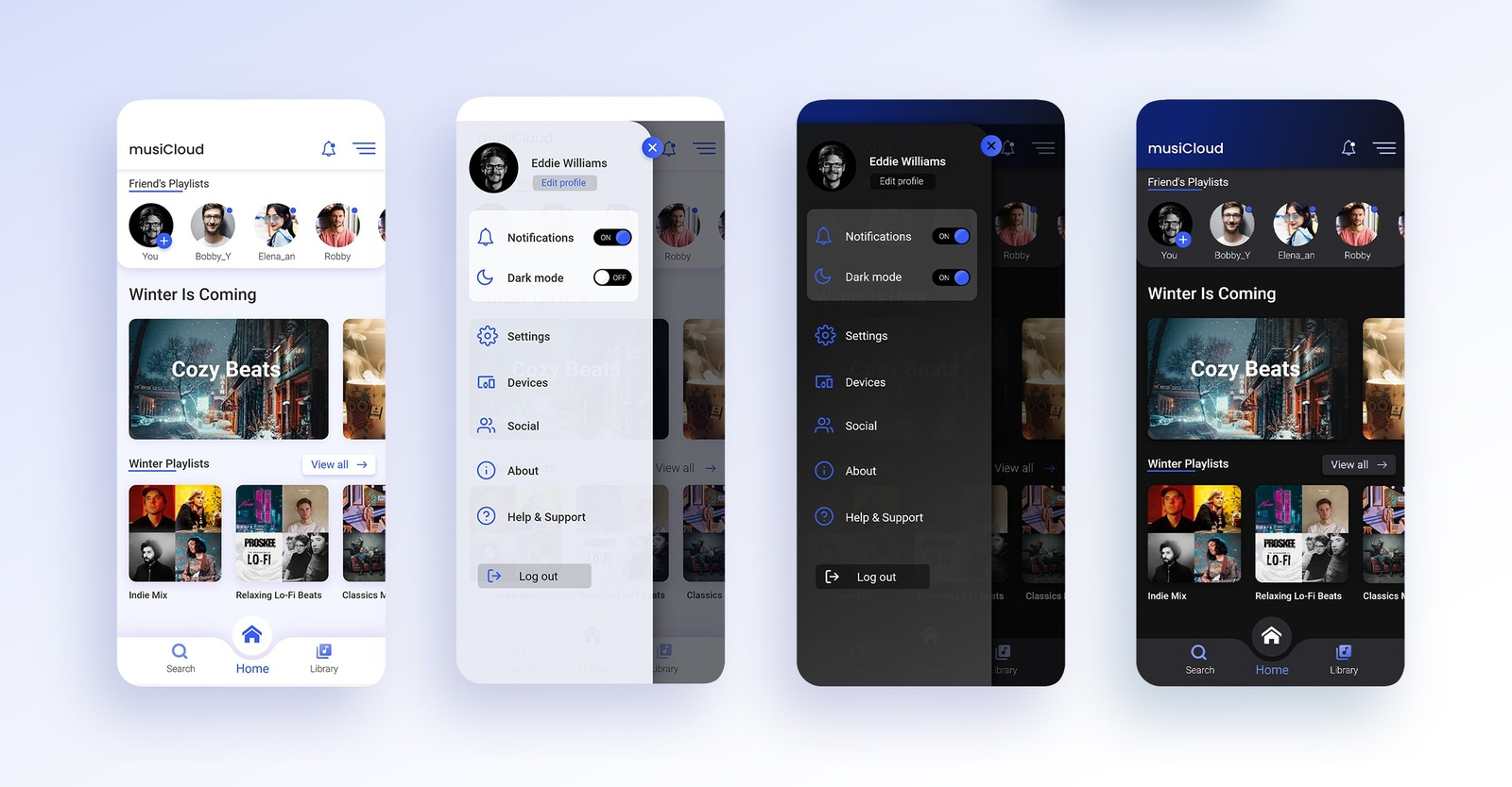 Dark\Light mode UI by Bella Brail on Dribbble