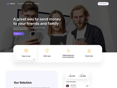 PayPie Landing page landing page payment service ui web design