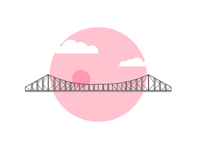 30 days of illustration- Day 2 bridge design digital art flat illustration flatdesign illustration minimal september sunset vector