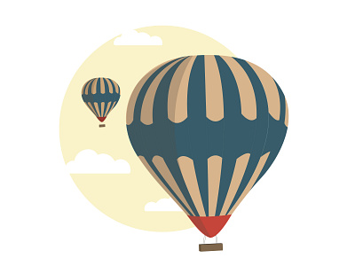 30 days of illustration- Day 21 design digital art flat illustration flatdesign hot air balloon illustration minimal september vector yellow