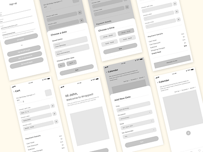 Wrapped Gift Delivery App - Wireframes delivery app low fidelity ui ui ux ux wireframes