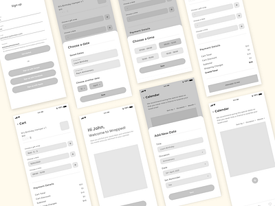 Wrapped Gift Delivery App - Wireframes