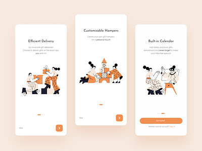 Wrapped Gift Delivery App - Onboarding app design app onboarding mobile ui onboarding onboarding screens onboarding ui ui