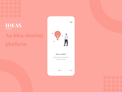 Ideas - An idea sharing mobile app adobe xd adobexd app design ecommerce design ideas latest mobile app ui ux