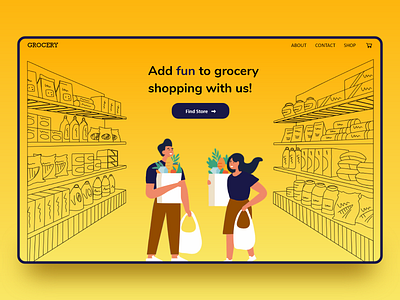 Grocery Shopping Website branding design elegant gradient grocery grocery app grocery online minimal sophisticated ui yellow