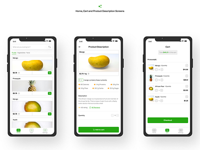 Concept design for bamla aesthetics cart checkout page clean fruits minimal online product description products page purchase shop ui