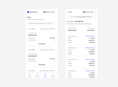 No-loss Lottery dApp — 03 clean dapp defi design lottery minimal no loss lottery ui ux