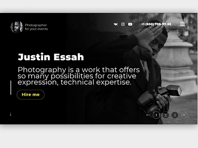 landing page for photoshoot
