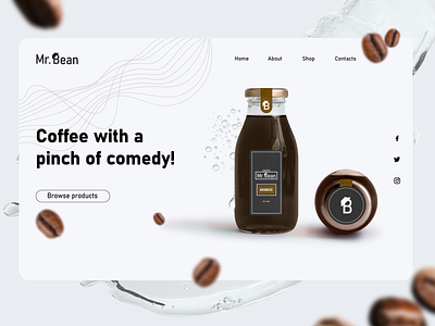 Mr. Bean Coffee - Landing page 7designsin7days ai branding challenge coffee design graphic design illustration landing page logo ui ux vector web