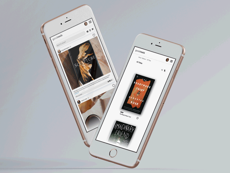 GoodReads redesign mobile 3d animation branding graphic design mobile motion graphics ui