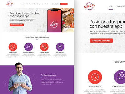 Mockup Mercal Landing aplications concept diagramming landingpage service ui ux web