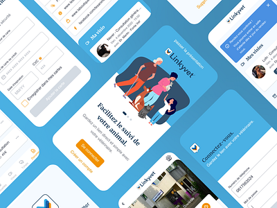 Linkyvet — Mobile App — Vet teleconsultation mobile app app design graphic design illustration mobile mobile app pets teleconsultation ui user flow ux vet