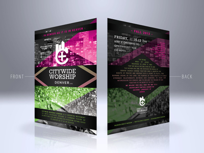 Citywide Worship Denver | Information Card church denver design layout modern non profit photoshop print religious