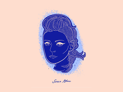 Portrait Illustration of Susie Blue colour palette digital portrait graphic design illustration portrait portrait illustration