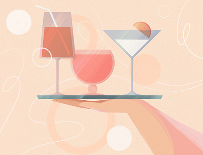 Happy Friday! dribble illustration party procreate wineglass