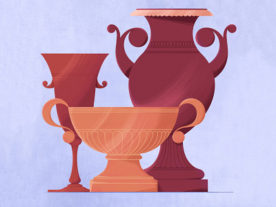 Antique vases antique design dribble illustration procreate vases