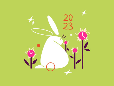 Happy Lunar Year 2d art adobe animal design art bunny china creative design digital art dribble flat illustration graphic design illo illustration illustrator lunar year procreate rabbit sketch vector