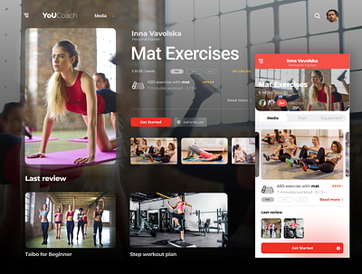 Fitness App concept / test 1 app design figma fitness ui website