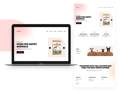 pet food landing concept competition apple block concept dark design dog figma food landing minimal page red site ui website yellow