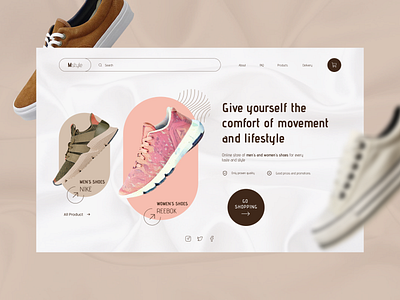 Online store of men's and women's shoes app buy design discount dress figma shoes ui ux web website