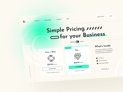 Pricing menu page account business button choose design elements figma finance gradient hosting interface pay price sale system ui user web website