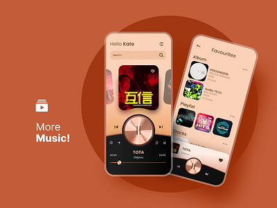 Music App adaptive app branding commercial design favorite figma gold interface mobile music pay phone play sound stop tracklist ui