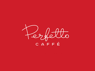 Perfetto Caffe calligraphy cofee lettering logo logotype