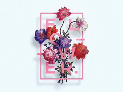 Flowers 01 flower poster typography