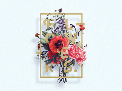 Flowers 02 flower poster typography