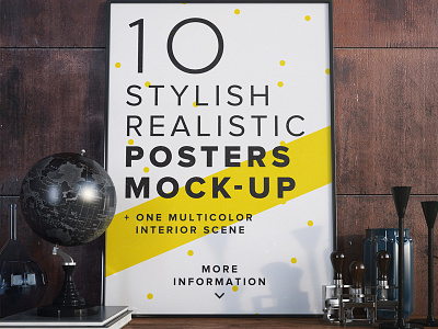 Poster Mock Up contemporary interior mock up mockup modern poster presentation print render showcase stylish template
